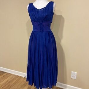 Miss Elliette Royal Blue Midi Dress